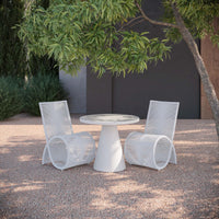 Leon | 35.5" Dining Table White - Dekton Top