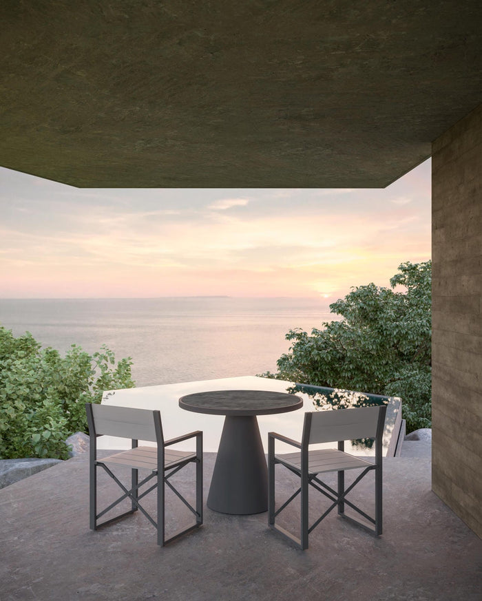 Amalfi | Directors Chair x4 - Charcoal Club Chairs Azzurro Living