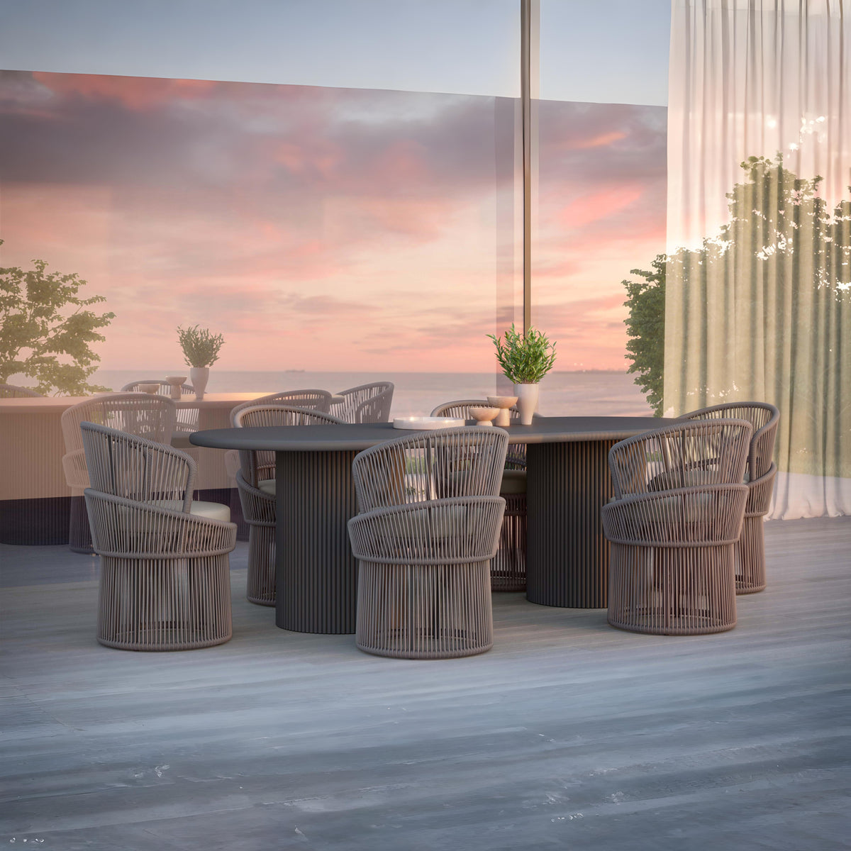 Palma | 96" Dining Table - Charcoal