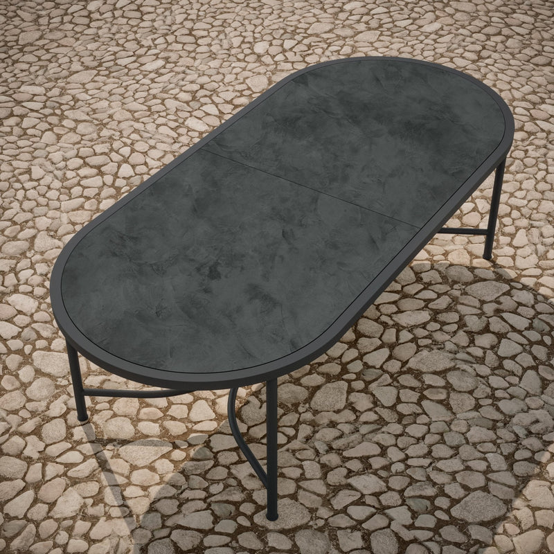 Athens | 96" Oval Dining Table - Dekton Top Dining Tables Azzurro Living