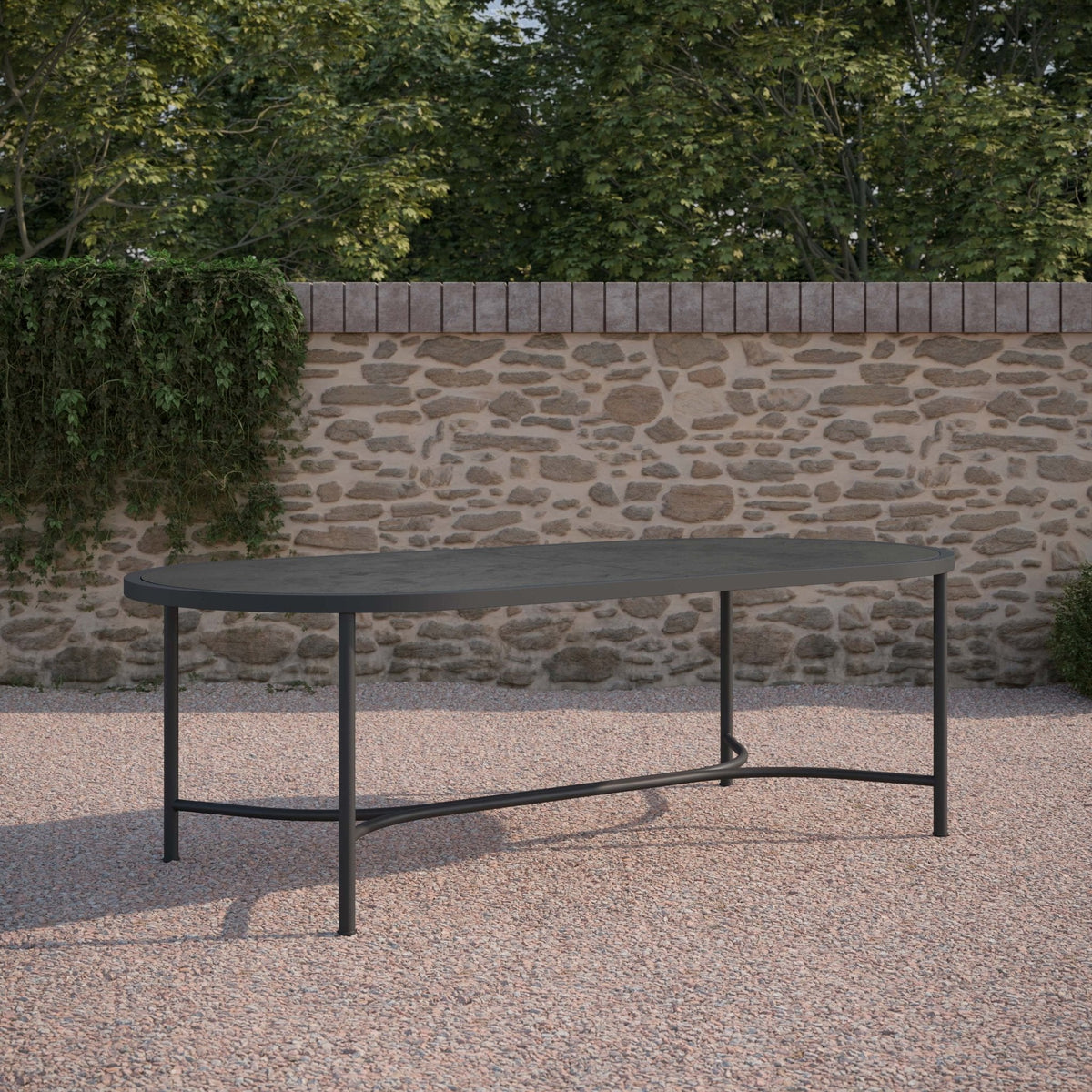 Athens | 96" Oval Dining Table - Dekton Top Dining Tables Azzurro Living