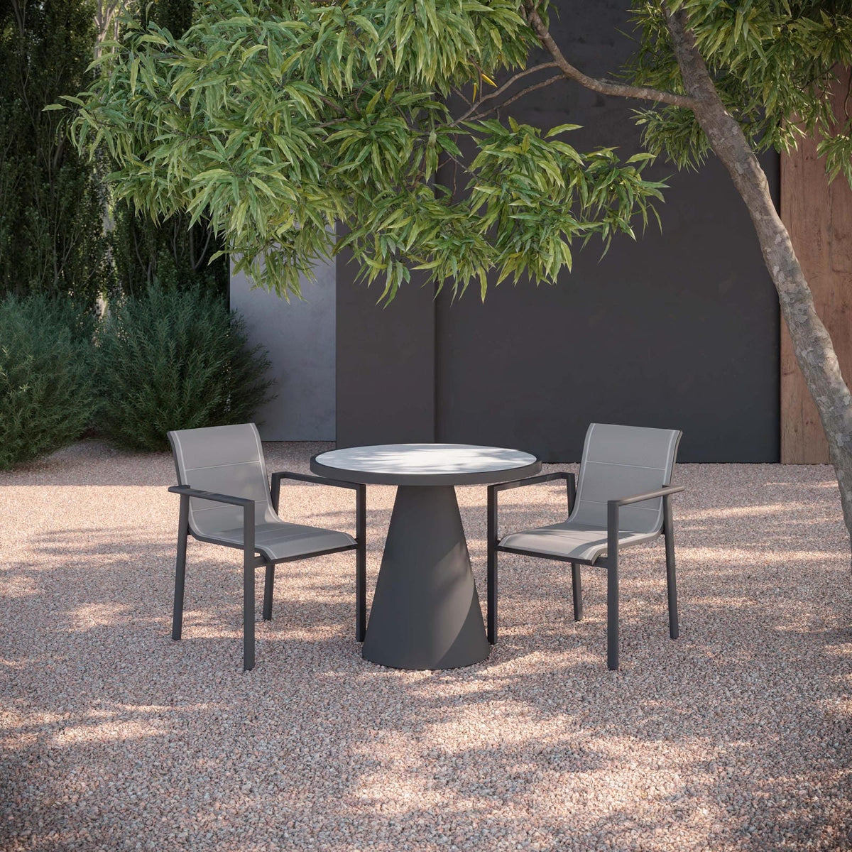 Leon | Dining Table Charcoal - Dekton Top Dining Tables Azzurro Living