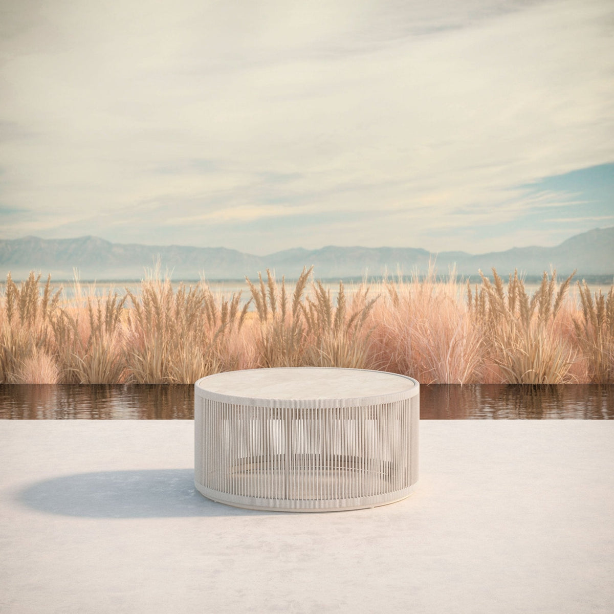 Malta Round Coffee Table Birch - Albarium Dekton Top Coffee Tables Azzurro Living