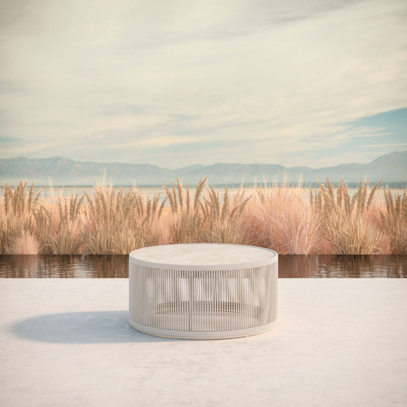 Malta Round Coffee Table Birch - Albarium Dekton Top Coffee Tables Azzurro Living