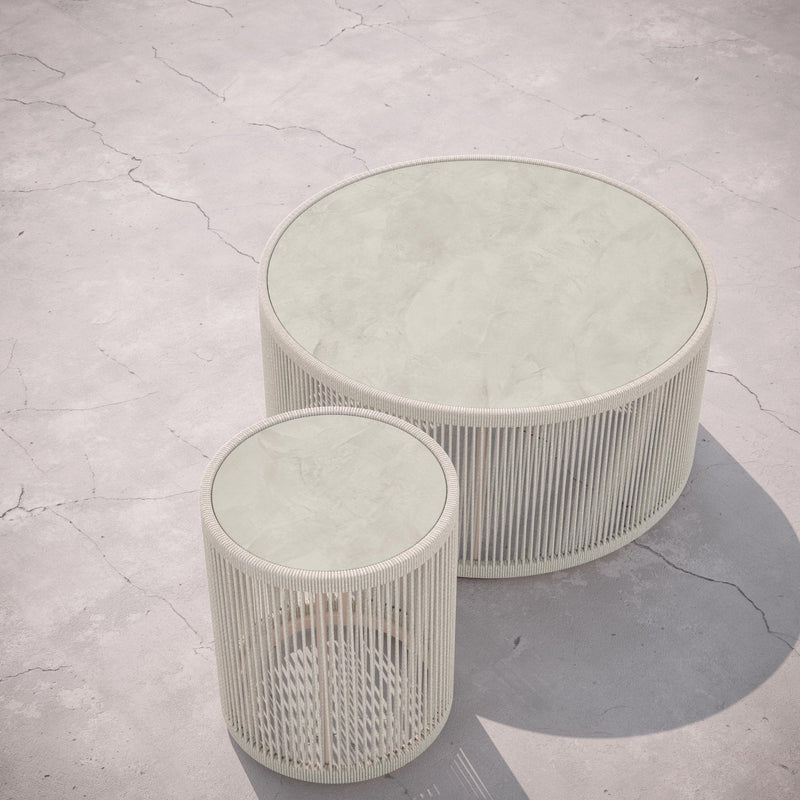 Malta Round Coffee Table Birch - Albarium Dekton Top Coffee Tables Azzurro Living