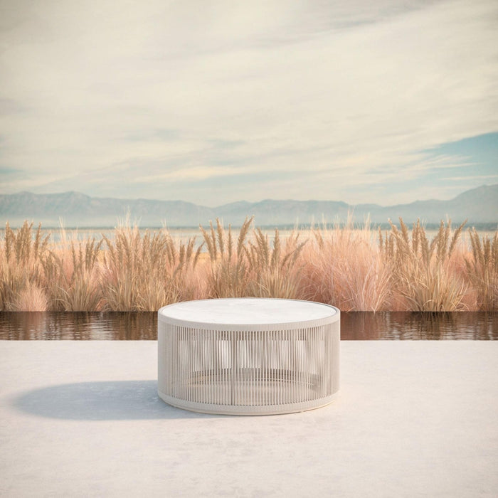 Malta Round Coffee Table Birch - Helena Dekton Top Coffee Tables Azzurro Living