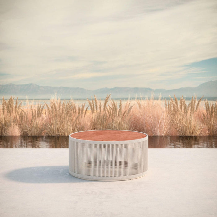 Malta Round Coffee Table Birch - Umber Dekton Top Coffee Tables Azzurro Living