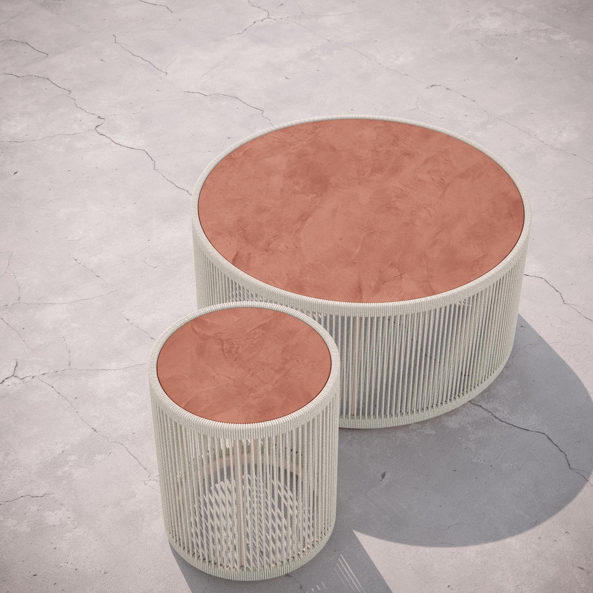 Malta Round Coffee Table Birch - Umber Dekton Top Coffee Tables Azzurro Living