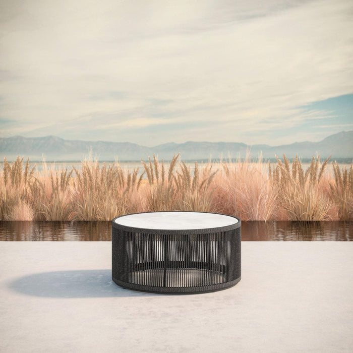 Malta Round Coffee Table Pebble - Helena Dekton Top Coffee Tables Azzurro Living