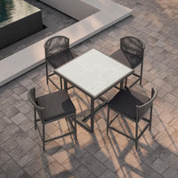 Pavia | 35" Bar Table - Charcoal - Dekton Top Dining Table-Bar Azzurro Living