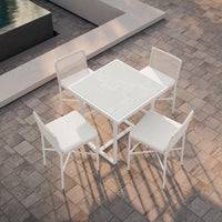 Pavia | 35" Bar Table - White - Dekton Top Dining Table-Bar Azzurro Living