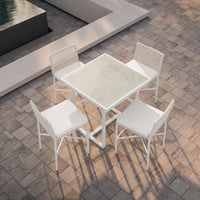 Pavia | 35" Bar Table - White - Dekton Top Dining Table-Bar Azzurro Living