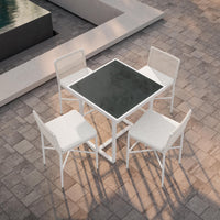 Pavia | 35" Bar Table - White - Dekton Top Dining Table-Bar Azzurro Living