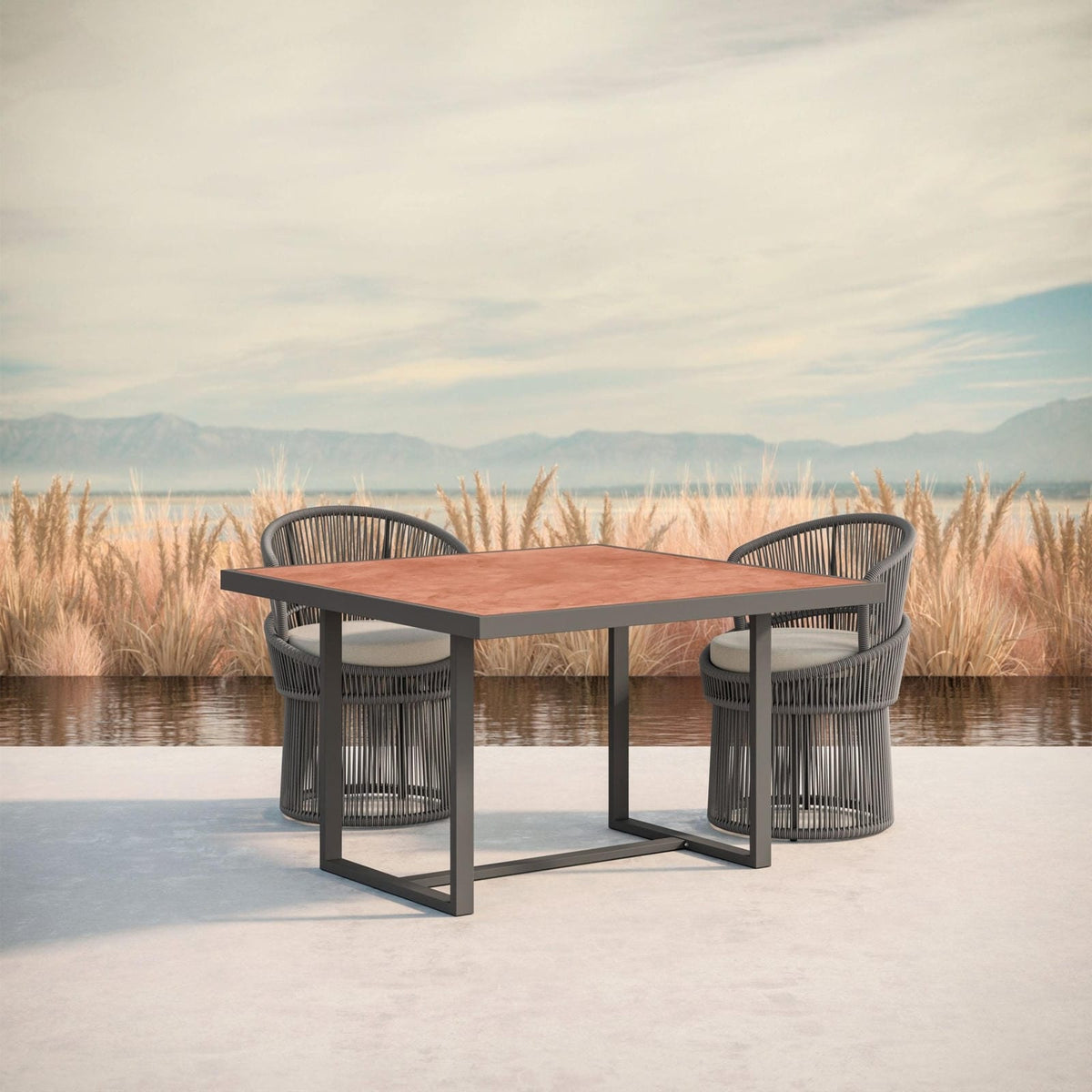 Pavia | 48" Dining Table - Charcoal - Dekton Top - Azzurro LivingAzzurro Living