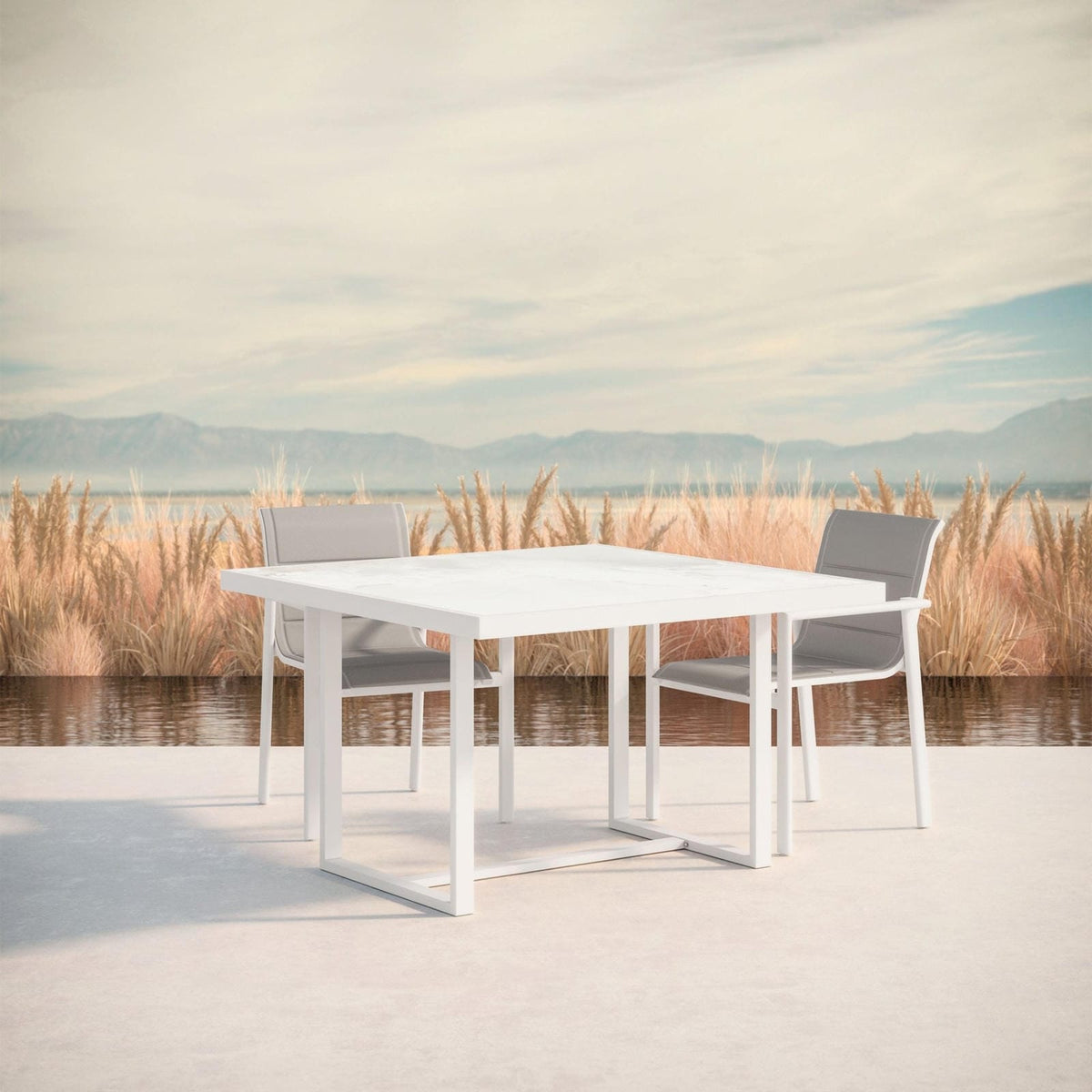 Pavia | 48" Dining Table - White - Dekton Top - Azzurro LivingAzzurro Living