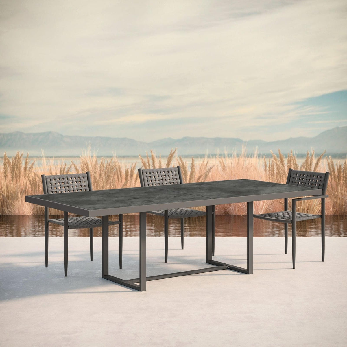 Pavia | 96" Dining Table - Charcoal - Dekton Top - Azzurro LivingAzzurro Living