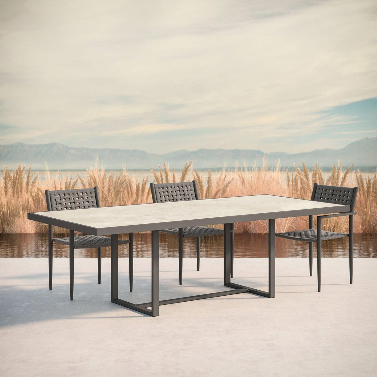 Pavia | 96" Dining Table - Charcoal - Dekton Top - Azzurro LivingAzzurro Living