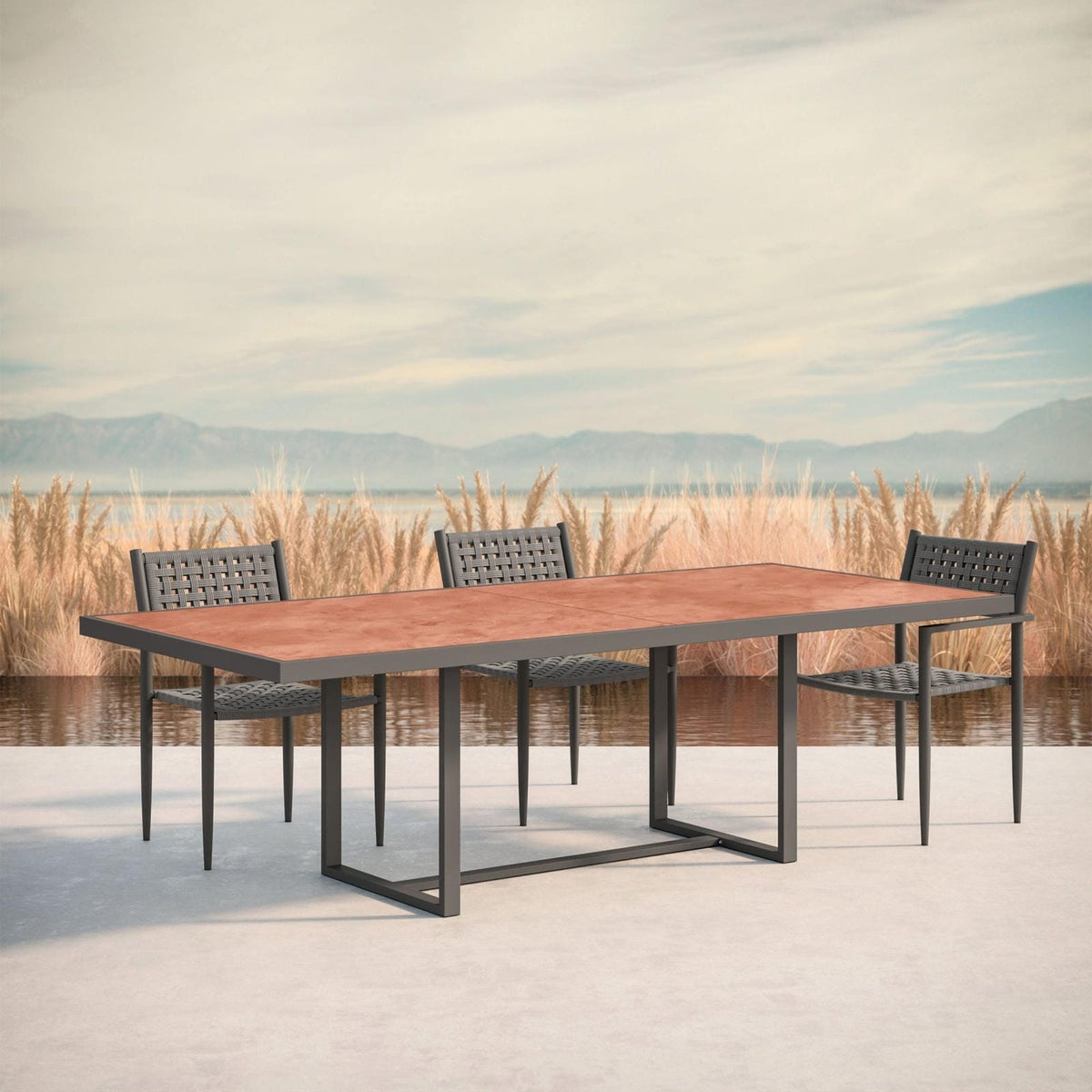 Pavia | 96" Dining Table - Charcoal - Dekton Top - Azzurro LivingAzzurro Living