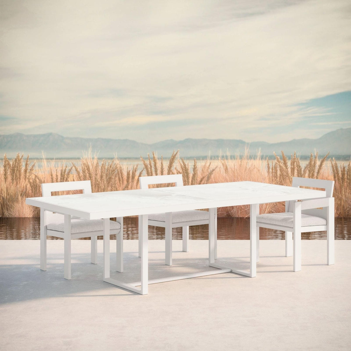 Pavia | 96" Dining Table - White - Dekton Top - Azzurro LivingAzzurro Living