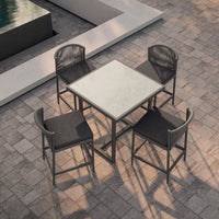 Pavia | 35" Bar Table - Charcoal - Dekton Top Dining Table-Bar Azzurro Living