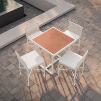 Pavia | 35" Bar Table - White - Dekton Top Dining Table-Bar Azzurro Living