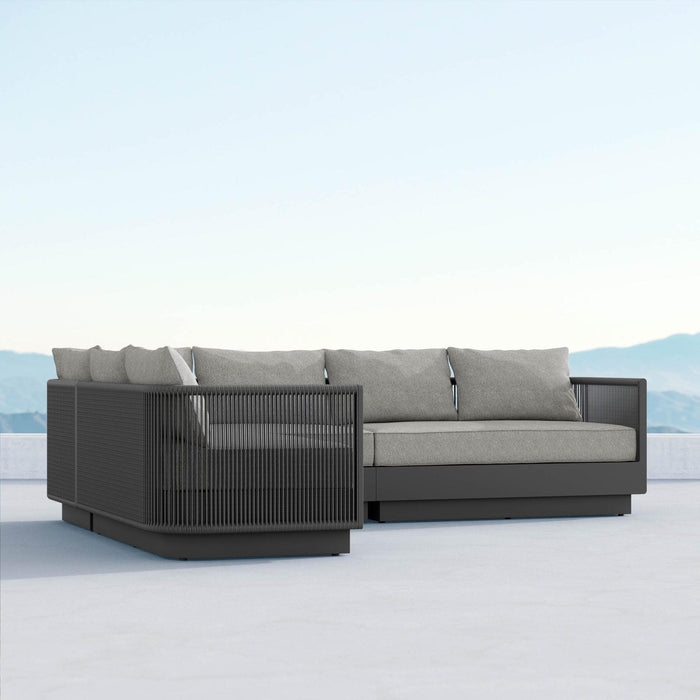Porto Sectional Sofa Left Arm - Charcoal Sectionals Azzurro Living