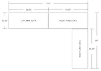 Porto Sectional Sofa Right Arm - White Sectionals Azzurro Living