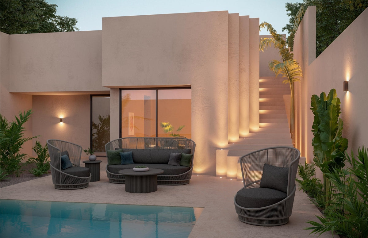Palma | Club Chair Swivel - Charcoal Home & Garden Azzurro Living