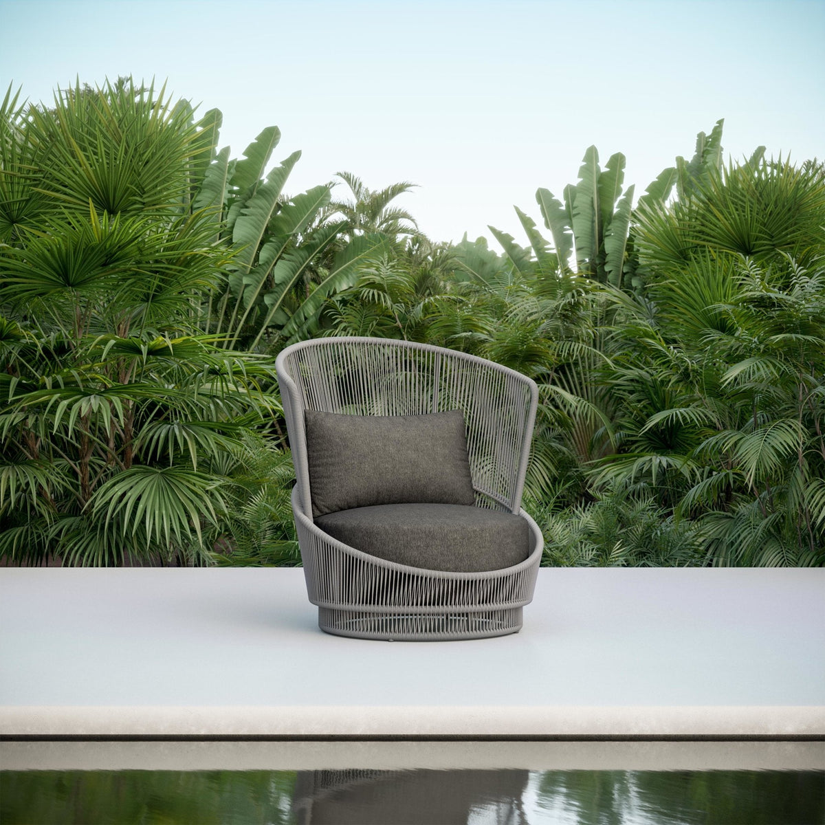 Palma | Club Chair Swivel - Charcoal Home & Garden Azzurro Living